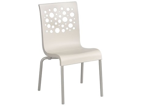 Grosfillex Tempo Aluminum White/White Stacking Dining Side Chair