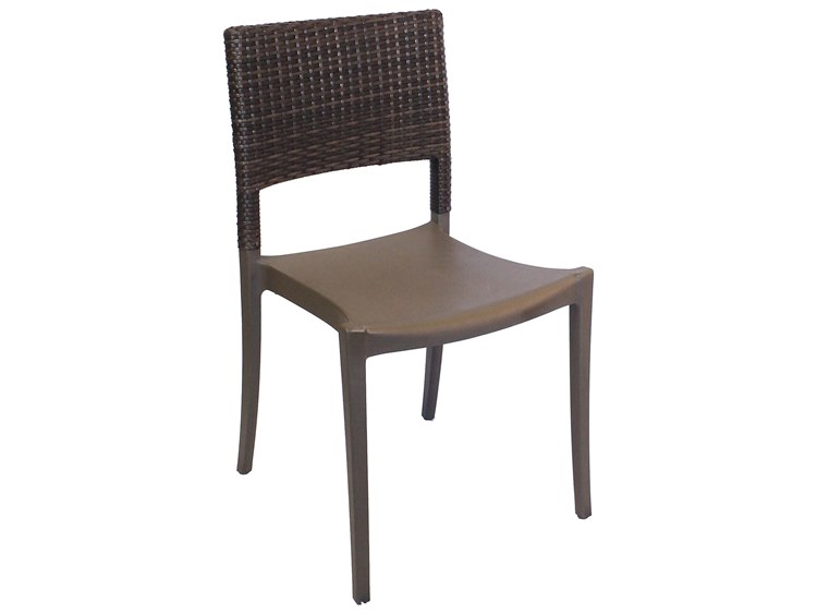 Grosfillex Java Resin Bronze Stacking Outdoor Dining Side Chair