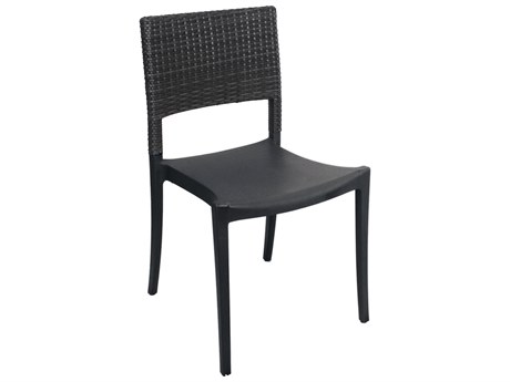 Grosfillex Java Resin Charcoal Stacking Dining Side Chair