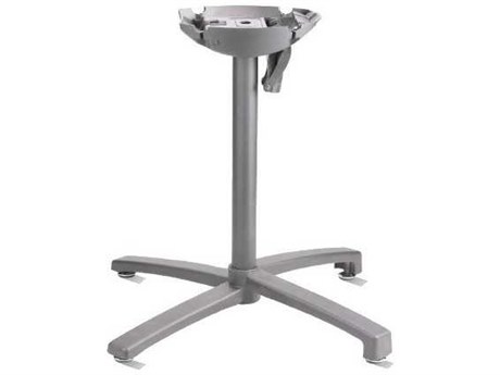 Grosfillex X1 Aluminum Silver Gray Tilt Small Table Base