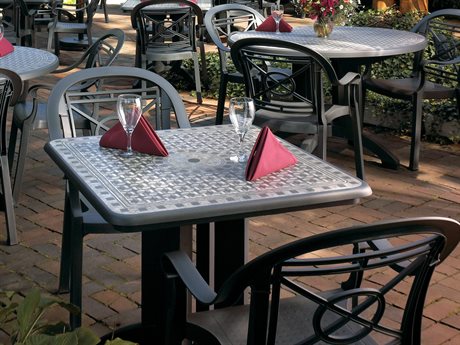 Grosfillex Victoria Resin Charcoal Dining Set