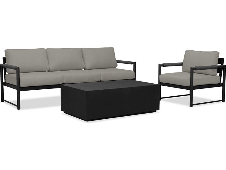 Harmonia Living Alto Aluminum 3 Piece Sofa Outdoor Patio Lounge Set