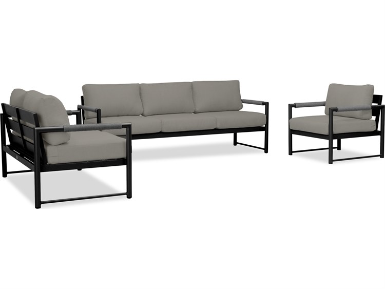 Harmonia Living Alto Aluminum 3 Piece Sofa Patio Lounge Set