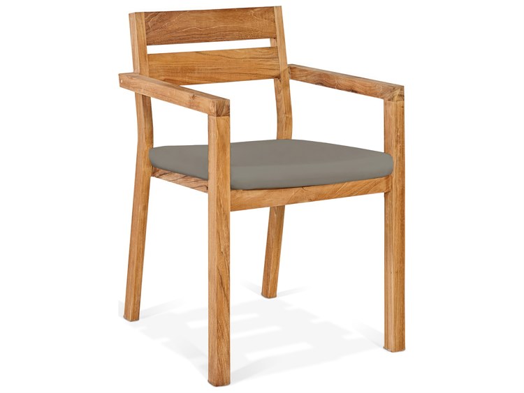 Harmonia Living Asher Teak Stackable Dining Arm Chair