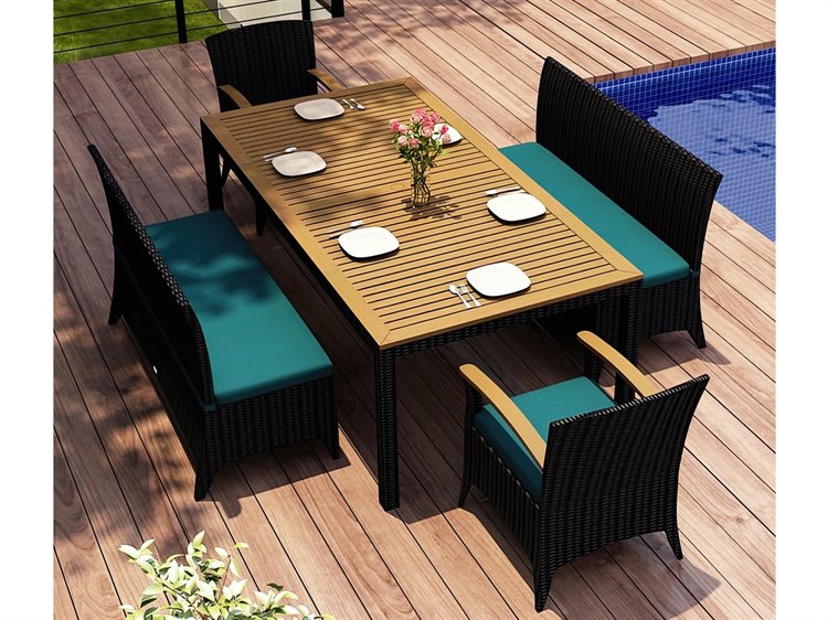 Harmonia Living Arbor Wicker 5 Piece Dining Set