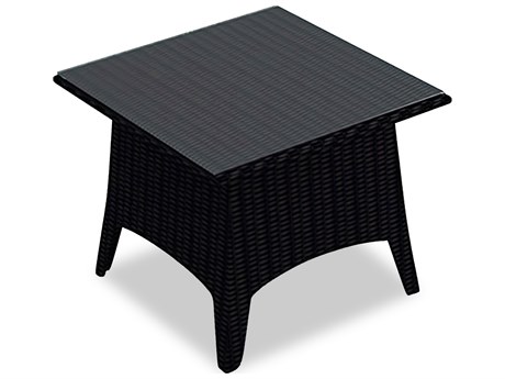 Harmonia Living Arbor Wicker 21.75'' Square Glass Top End table