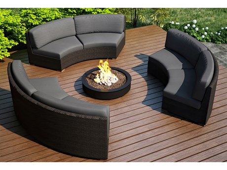 Harmonia Living Arden HDPE Wicker 3 Piece Eclipse Sectional Lounge Set