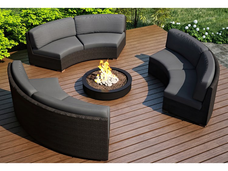 Harmonia Living Arden HDPE Wicker 3 Piece Eclipse Sectional Patio Lounge Set