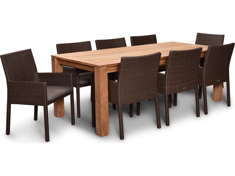 Harmonia Living Arden Wicker 9 Piece Dining Set