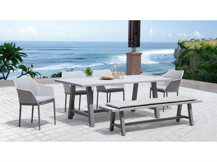 Harmonia Living Commons Aluminum Tailor 6 Piece Outdoor Patio Dining Set