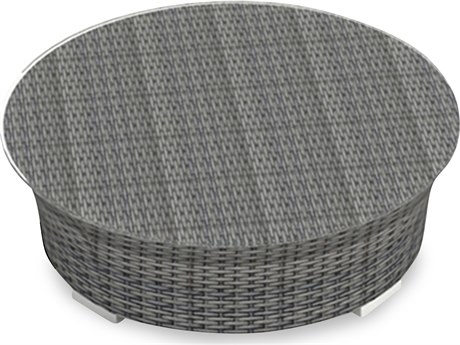 Harmonia Living District Wicker 31.5'' Round Glass Top Coffee table