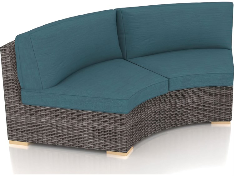 Harmonia Living Dune Wicker Curve Outdoor Patio Loveseat