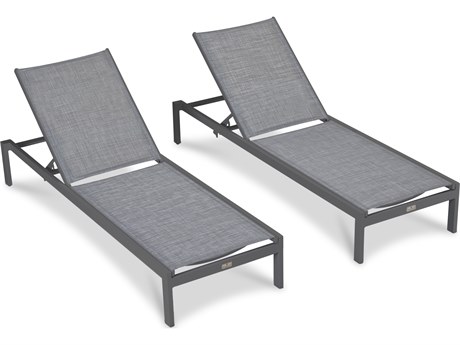 Harmonia Living Lift Aluminum Sling Stackable Reclining Chaise Lounge (Price Includes 2)