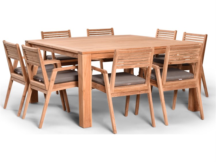 Harmonia Living Link Teak 9 Piece Outdoor Dining Set