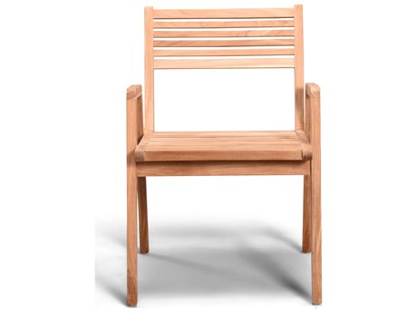 Harmonia Living Link Teak Stackable Outdoor Patio Dining Arm Chair