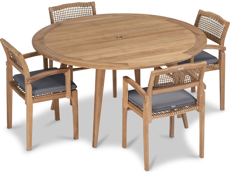 Harmonia Living Sands Teak 5 Piece Patio Dining Set