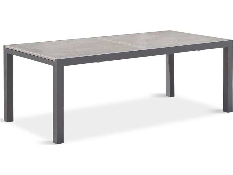 Harmonia Living Spread Aluminum 82-126''W x 39.25''D Rectangular Barnwood Top Extendable Dining table
