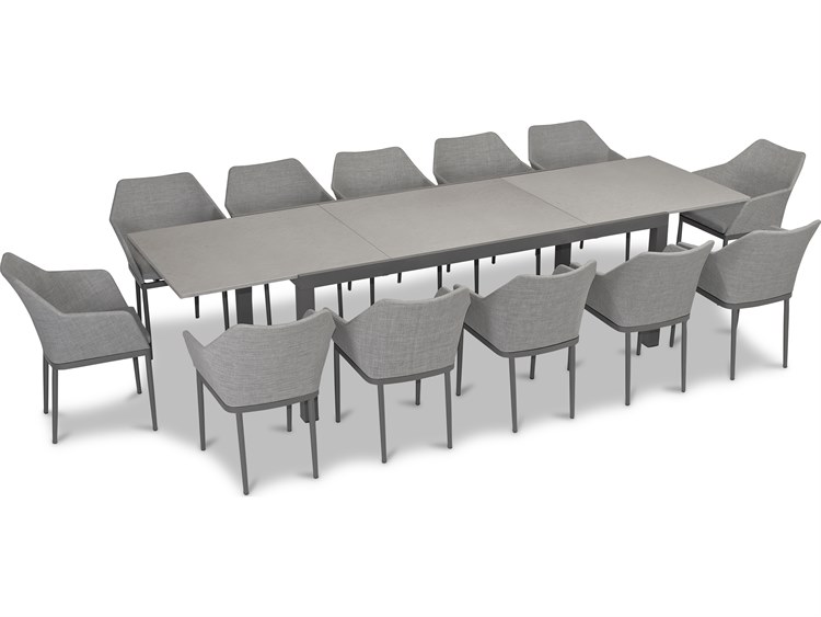 Harmonia Living Tailor Aluminum 13 Piece Extendable Dining Set