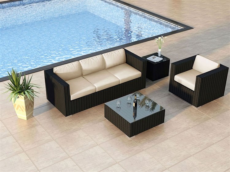 Harmonia Living Urbana HDPE Wicker 3 Piece Sofa Lounge Chair