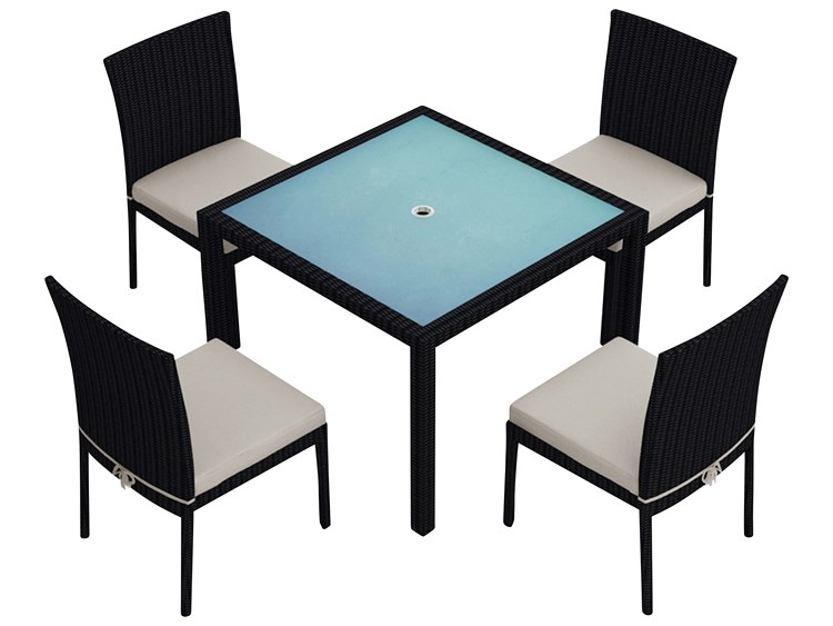 Harmonia Living Urbana HDPE Wicker 5 Piece Dining Set