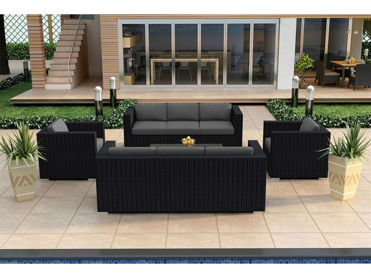 Harmonia Living Urbana HDPE Wicker 5 Piece Lounge Set