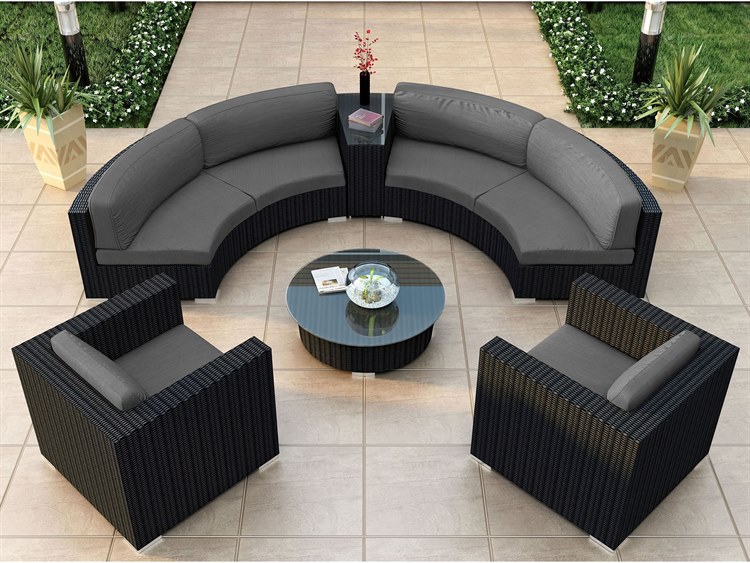 Harmonia Living Urbana HDPE Wicker 6 Piece Sectional Lounge Set