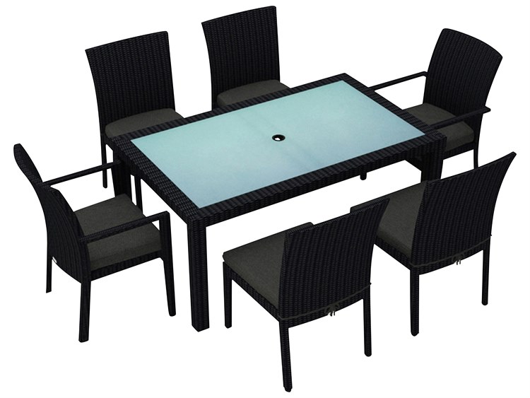 Harmonia Living Urbana HDPE Wicker 7 Piece Dining Set