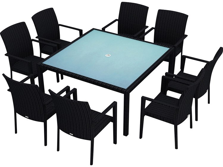 Harmonia Living Urbana HDPE Wicker 9 Piece Dining Set