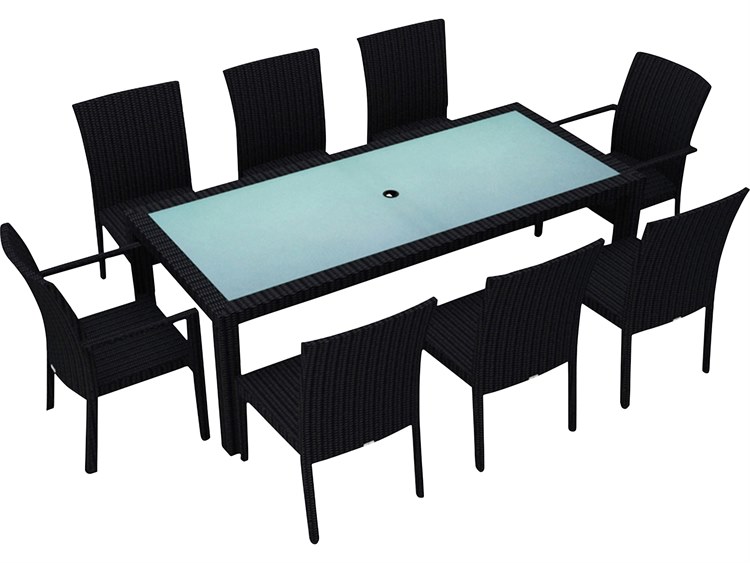 Harmonia Living Urbana HDPE Wicker 9 Piece Dining Set