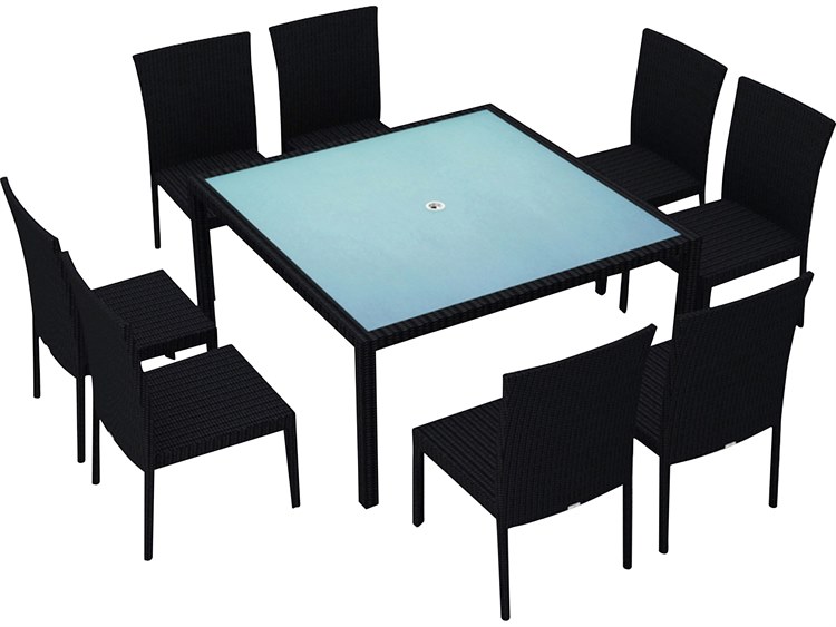 Harmonia Living Urbana HDPE Wicker 9 Piece Dining Set