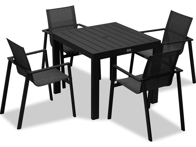 Harmonia Living Lift Aluminum Sling 4 Piece Outdoor Patio Dining Set