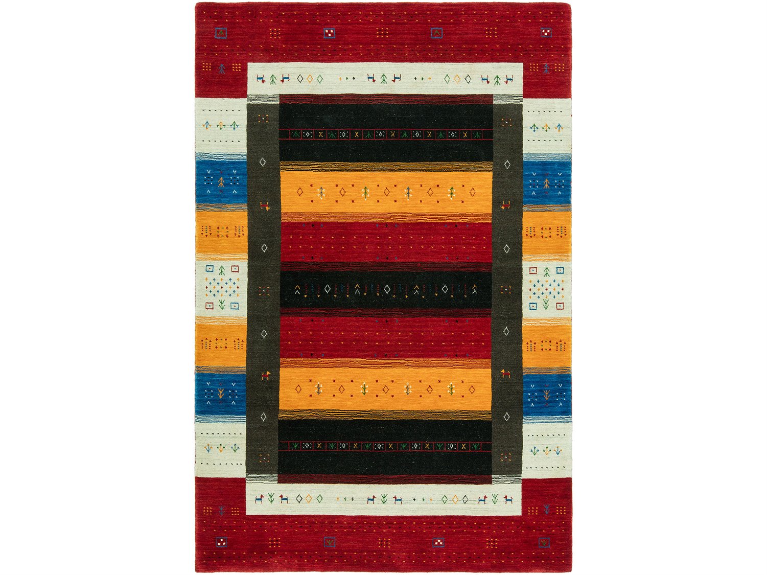 Harounian Rugs Folk Red - Multi Area Rug | HARFL1109REDMULTI