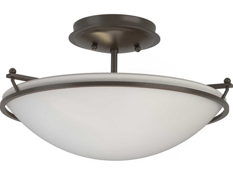 Hubbardton Forge Plain 2-Light Glass Bowl Semi Flush Mount
