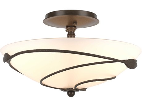 Hubbardton Forge Leaf 2-Light Glass Bowl Semi Flush Mount