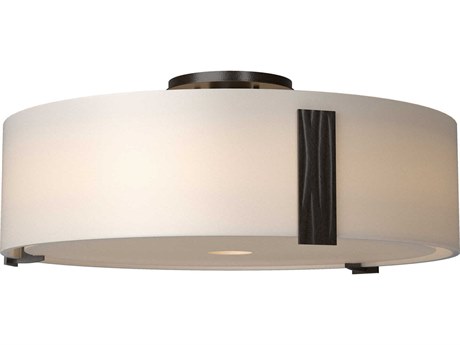 Hubbardton Forge Impressions 3-Light Glass Drum Semi Flush Mount
