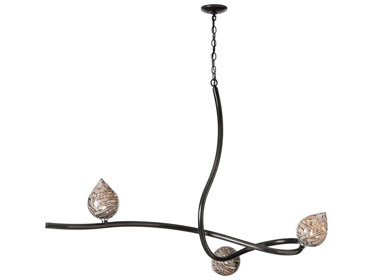 Hubbardton Forge Floret 3-Light Glass Linear Island Pendant