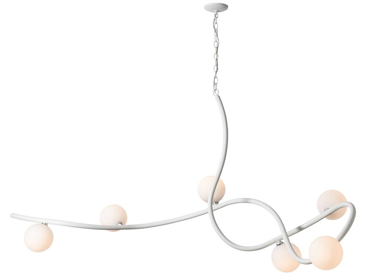 Hubbardton Forge Slide 6-Light Glass Globe Linear Island Pendant