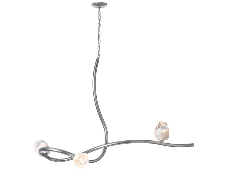 Hubbardton Forge Glacier 3-Light Glass Linear Island Pendant