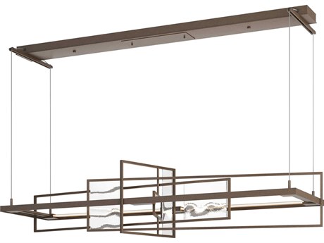Hubbardton Forge Summer 1-Light Glass LED Geometric Linear Island Pendant