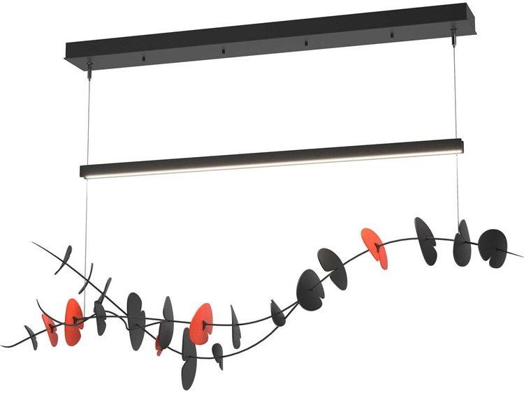 Hubbardton Forge Lily 1-Light Black LED Linear Island Pendant