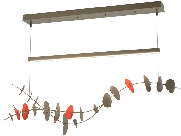 Hubbardton Forge Lily 1-Light Soft Gold LED Linear Island Pendant