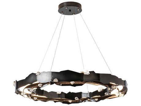 Hubbardton Forge Trove Black Round Pendant