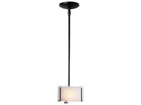 Hubbardton Forge Exos 1-Light Pewter Glass Mini Pendant
