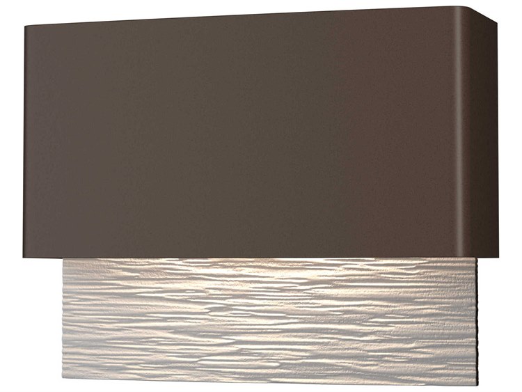 Hubbardton Forge Stratum Outdoor Wall Light Black Silver 3