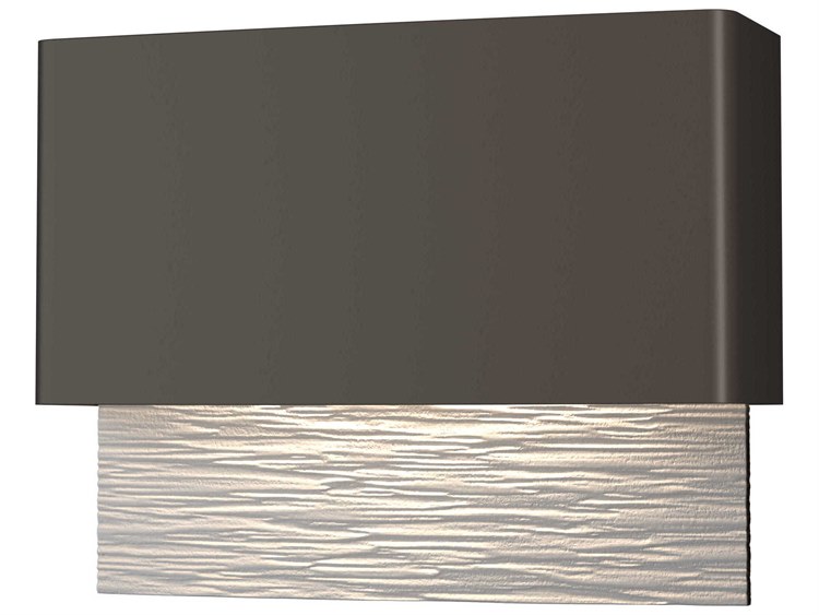 Hubbardton Forge Stratum Outdoor Wall Light Black Silver 4