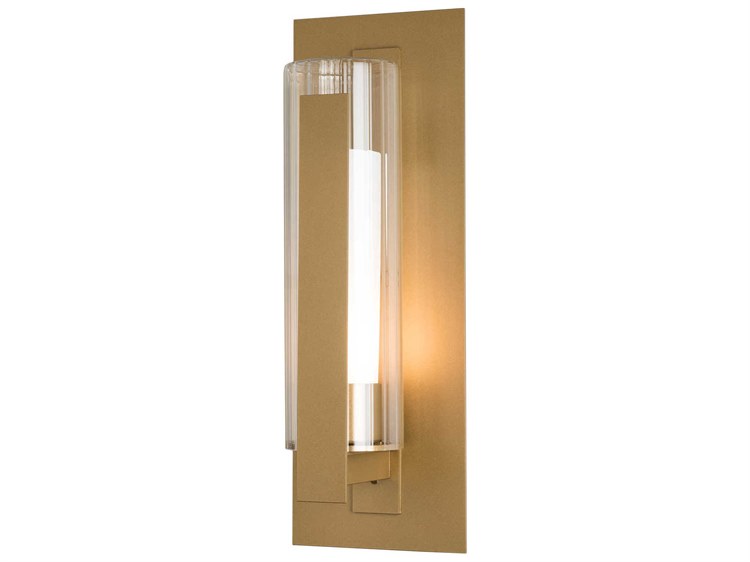 Hubbardton Forge Vertical 1-Light Outdoor Wall Light Gold 2