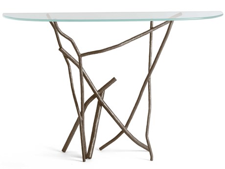 Hubbardton Forge Brindille Demilune Glass Console Table