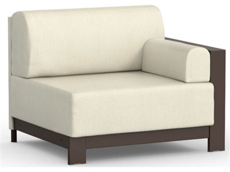 Homecrest Grace Modular Aluminum Left Arm Lounge Chair with Arm Pillow
