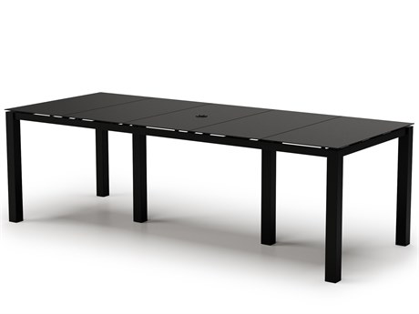 Homecrest Mode Aluminum 110''W x 44''D Rectangular Counter Table with Umbrella Hole
