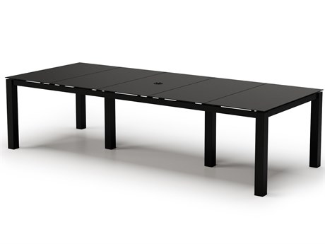 Homecrest Mode Aluminum 110''W x 44''D Rectangular Dining Table with Umbrella Hole